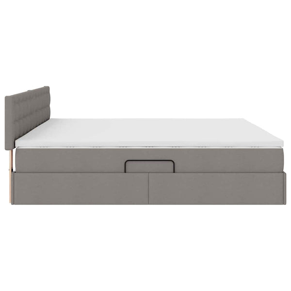 Stauraumbett mit Matratze Taupe 200x200 cm