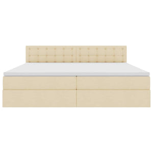 Stauraumbett mit Matratze Creme 200x200 cm