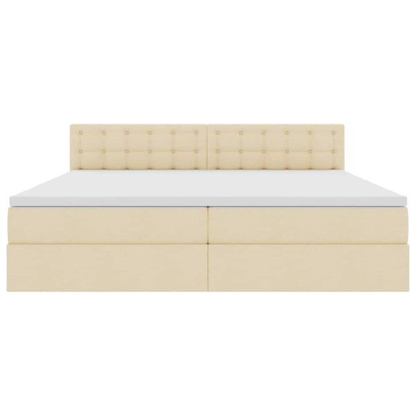 Stauraumbett mit Matratze Creme 200x200 cm
