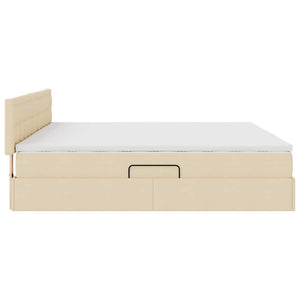 Stauraumbett mit Matratze Creme 200x200 cm