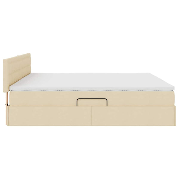 Stauraumbett mit Matratze Creme 200x200 cm