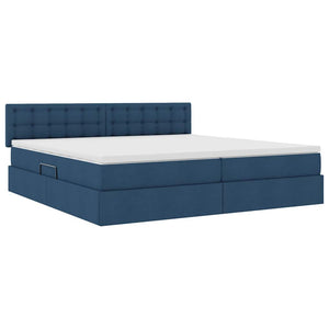 Stauraumbett mit Matratze Blau 200x200 cm