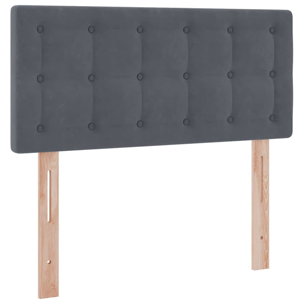 Stauraumbett mit Matratze Dunkelgrau Samt 90x190 cm
