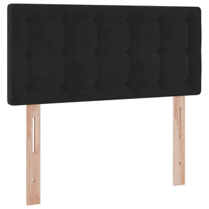 Aufbewahrungsbett mit Matratze 90x190 cm Schwarz Samt