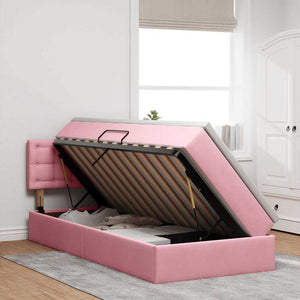 Stauraumbett mit Matratze Rosa 90x190 cm