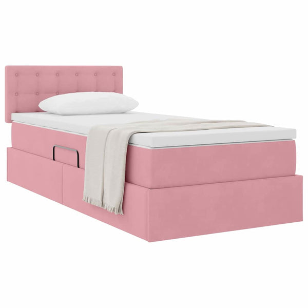 Stauraumbett mit Matratze Rosa 90x190 cm