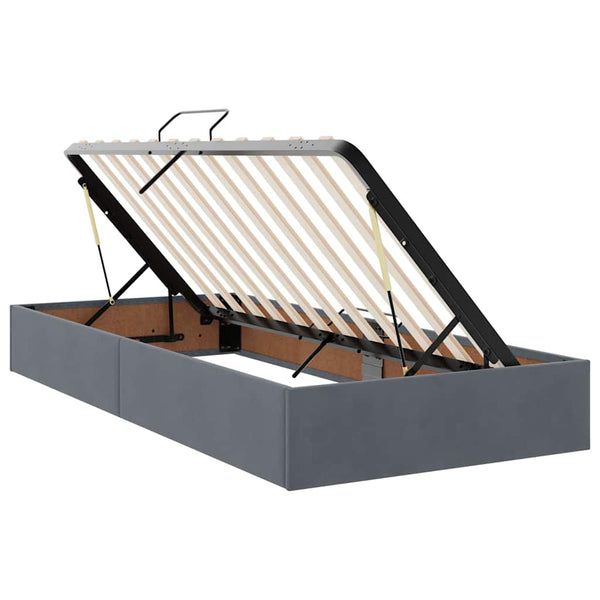 vidaXL Lit de rangement avec matelas Gris foncé 90 x 200 cm Velours
