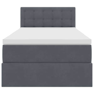 vidaXL Lit de rangement avec matelas Gris foncé 90 x 200 cm Velours