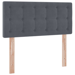 vidaXL Lit de rangement avec matelas Gris foncé 90 x 200 cm Velours