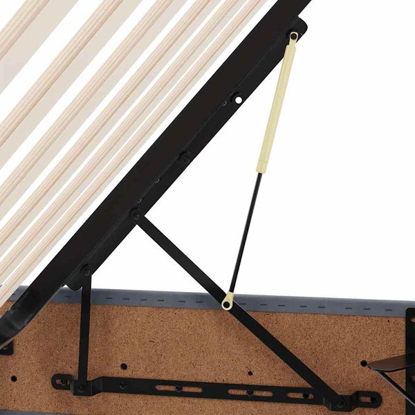 Stauraumbett mit Matratze Dunkelgrau Samt 100x200 cm