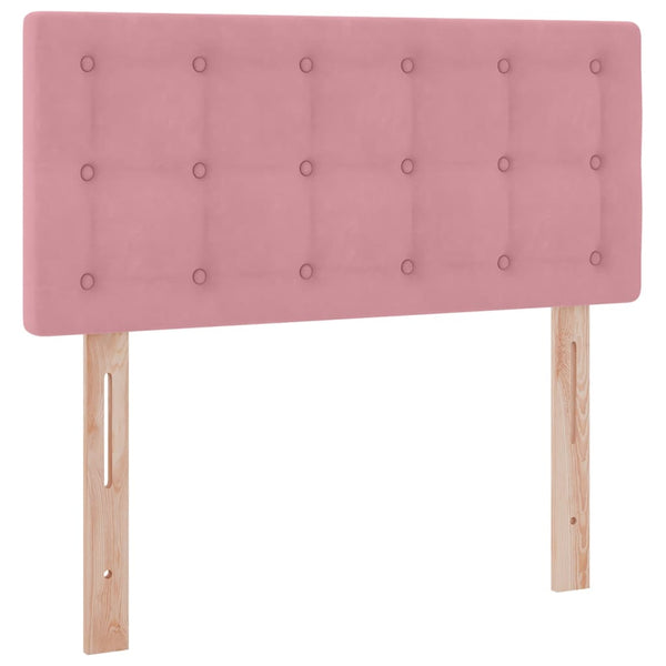 Stauraumbett mit Matratze Rosa Samt 100x200 cm
