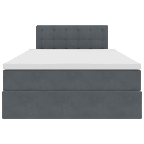 Stauraumbett mit Matratze Dunkelgrau 120x190 cm Samt
