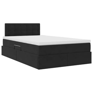 Stauraumbett mit Matratze Schwarz 120x190 cm Samt
