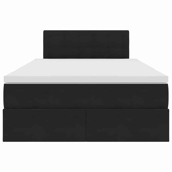 Stauraumbett mit Matratze Schwarz 120x190 cm Samt