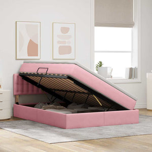 Stauraumbett mit Matratze Rosa 140x190 cm
