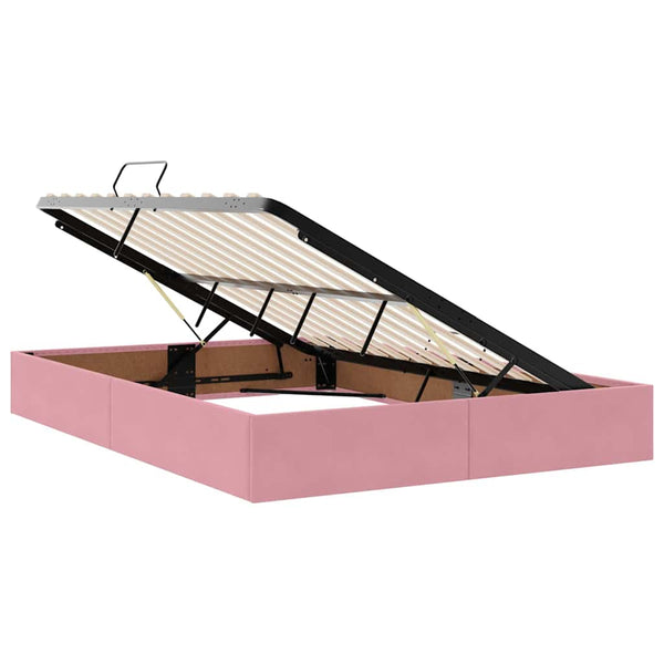 Stauraumbett mit Matratze Rosa 140x190 cm