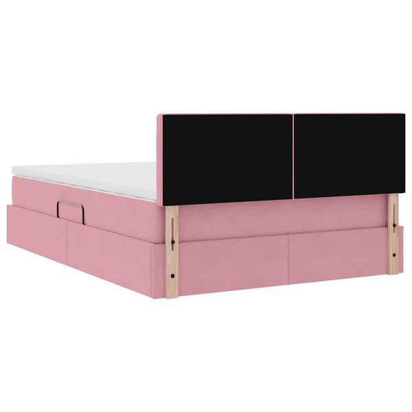 Stauraumbett mit Matratze Rosa 140x190 cm