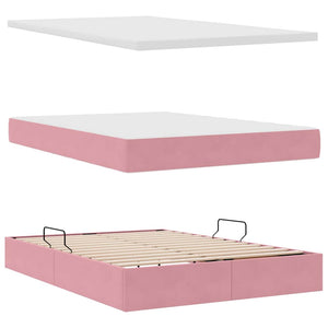Stauraumbett mit Matratze Rosa 140x190 cm