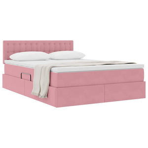 Stauraumbett mit Matratze Rosa 140x190 cm
