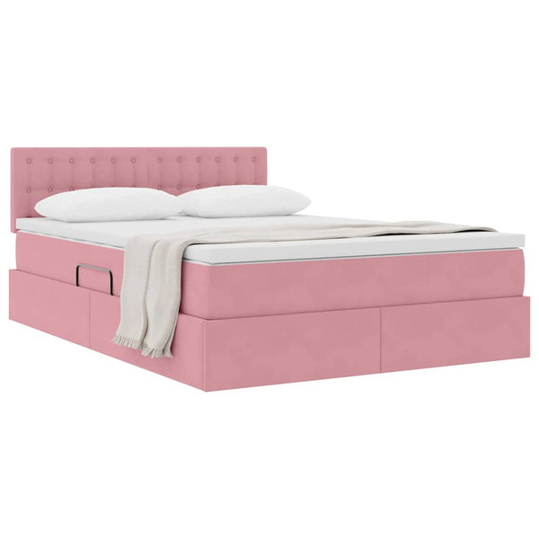 Stauraumbett mit Matratze Rosa 140x190 cm