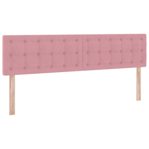 Stauraumbett mit Matratze Rosa Samt 160x200 cm