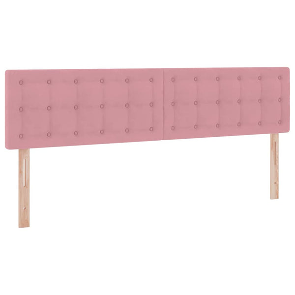 Stauraumbett mit Matratze Rosa Samt 160x200 cm