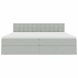 Aufbewahrungsbett mit Matratze Hellgrau 200x200 cm Samt