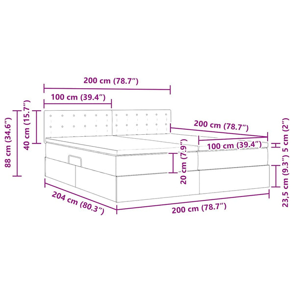 vidaXL Lit de rangement avec matelas Blanc pur 200 x 200 cm Similicuir