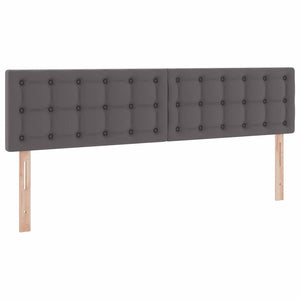 Aufbewahrungsbett mit Matratze 200x200 Grau Kunstleder