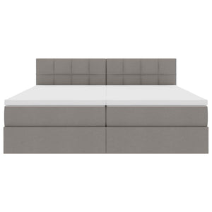 Aufbewahrungsbett mit Matratze Taupe 180x200 cm