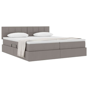 Aufbewahrungsbett mit Matratze Taupe 180x200 cm