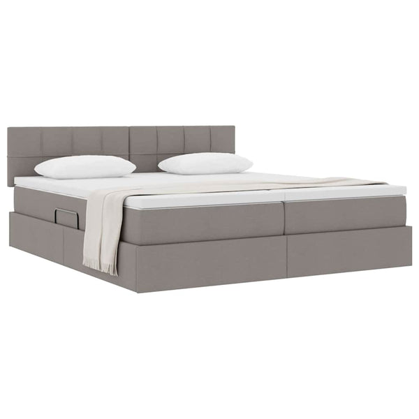 Aufbewahrungsbett mit Matratze Taupe 180x200 cm
