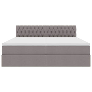 Aufbewahrungsbett mit Matratze 200x200 cm Taupe Kunstleder