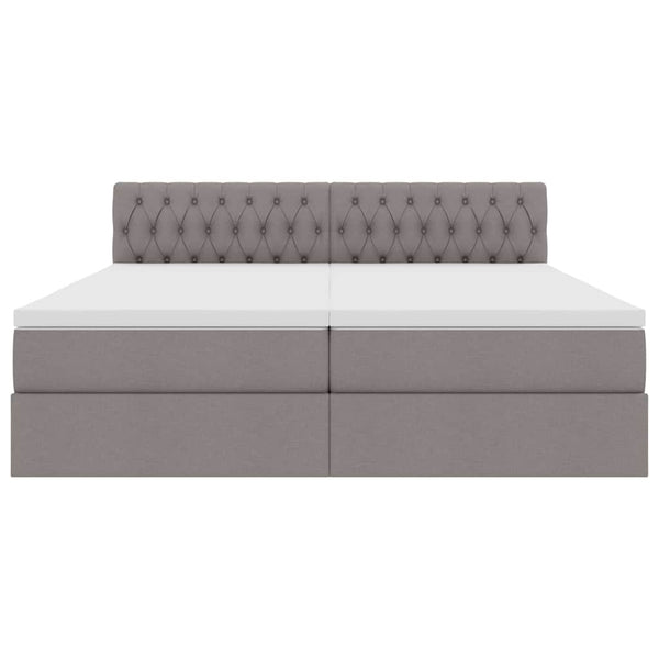 Aufbewahrungsbett mit Matratze 200x200 cm Taupe Kunstleder
