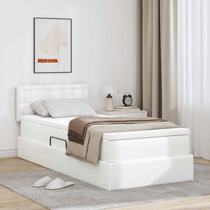 Bett mit Stauraum und LED 90x190 cm Kunstleder