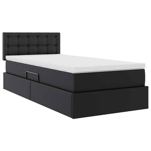Bett mit Stauraum und LED Schwarz 90x200 cm