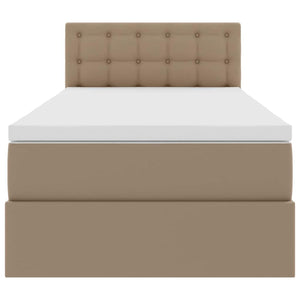 Bett mit Stauraum und LED Cappuccino 90x200 cm