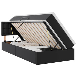 Bett mit Stauraum und LED Schwarz 100x200 cm