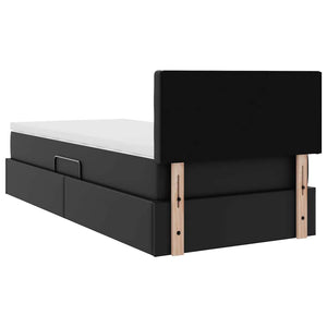 Bett mit Stauraum und LED Schwarz 100x200 cm
