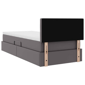Bett mit Stauraum und LED Grau 100x200 cm