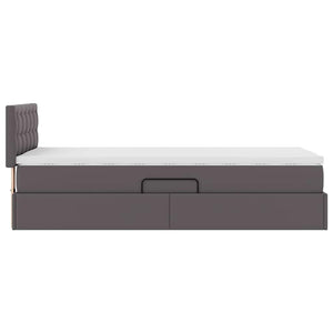 Bett mit Stauraum und LED Grau 100x200 cm