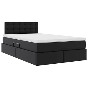 Bett mit Stauraum & LED Schwarz 120x190 cm