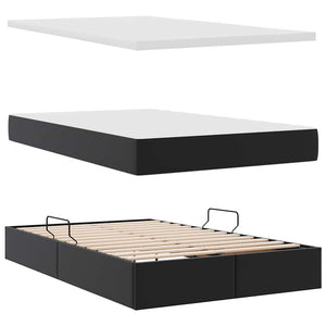 Bett mit Stauraum & LED Schwarz 120x190 cm