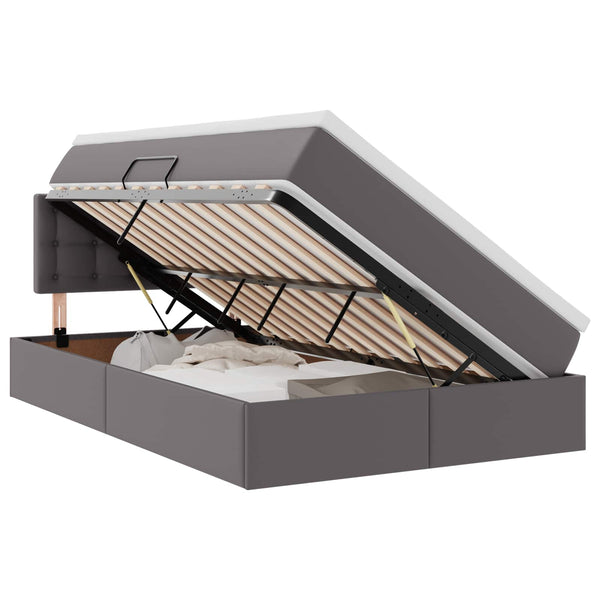 Bett mit Stauraum & LED Grau 120x190 cm