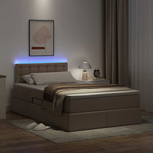 Bett mit Stauraum & LED Cappuccino 120x190 cm