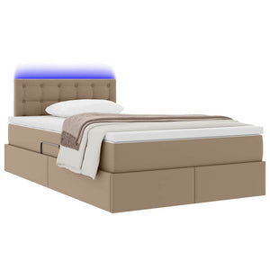 Bett mit Stauraum & LED Cappuccino 120x190 cm