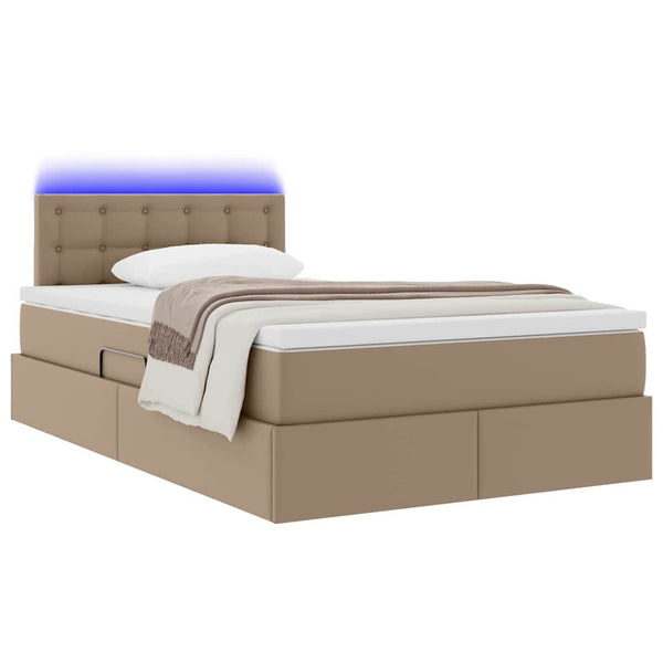 Bett mit Stauraum & LED Cappuccino 120x190 cm