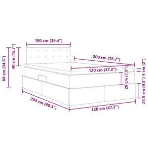 Bett mit Stauraum und LED Schwarz 120x200 cm