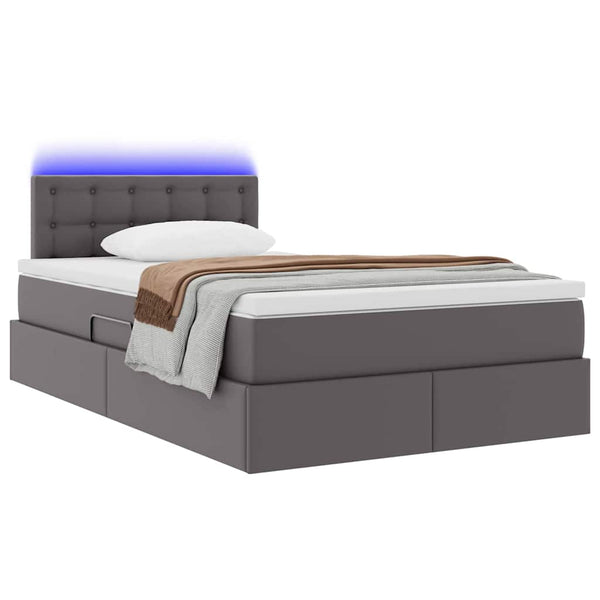Bett mit Stauraum und LED Grau 120x200 cm