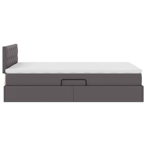 Bett mit Stauraum und LED Grau 120x200 cm